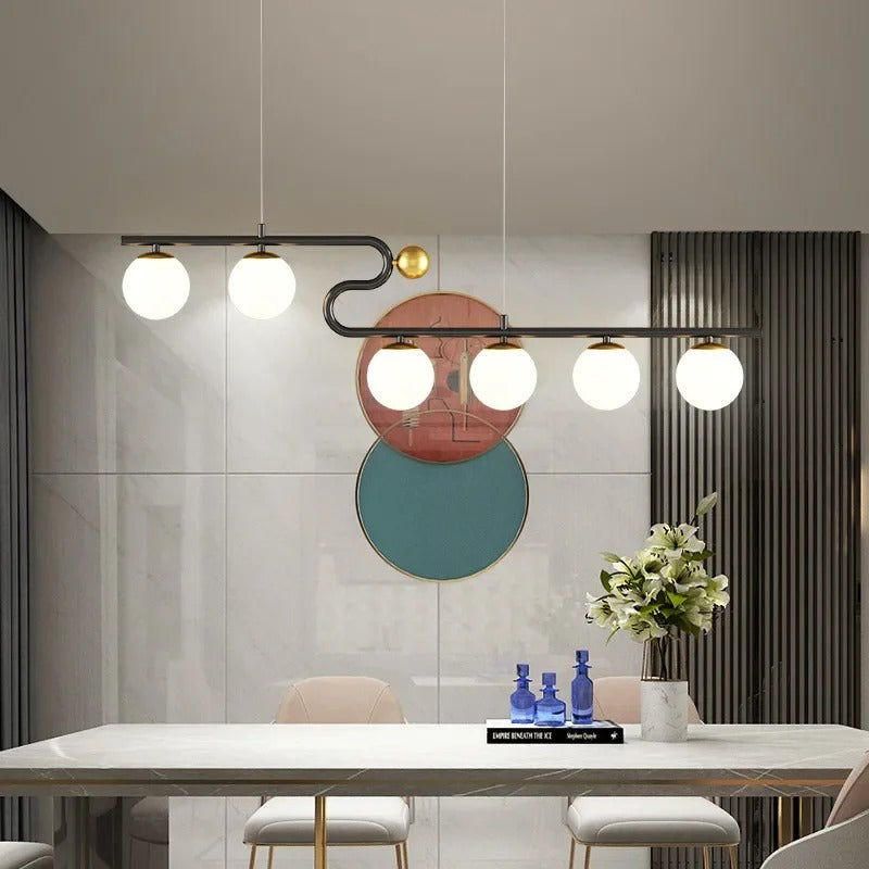 Sheila - Modern Curved Glass Ball Ceiling Light