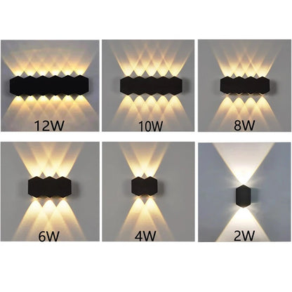 Teela - Hex Shape LED Waterproof IP65 Wall Light