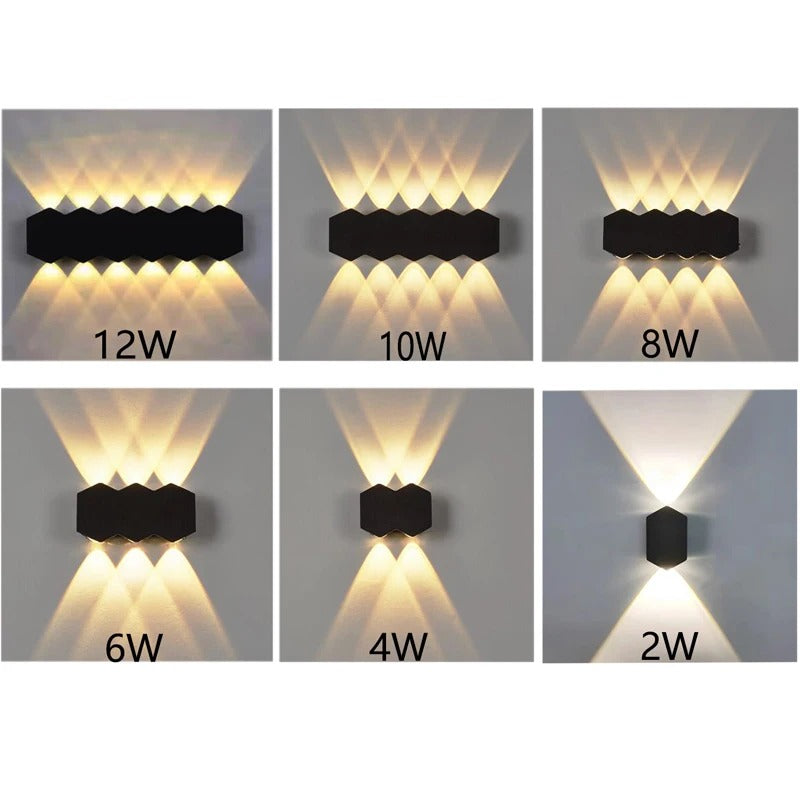 Teela - Hex Shape LED Waterproof IP65 Wall Light