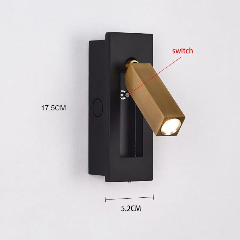 Trenten - Modern Rotating LED Wall Rectangle Reading Wall Light