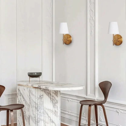 Amera - Modern/Vintage Fabric Shade Wall Light