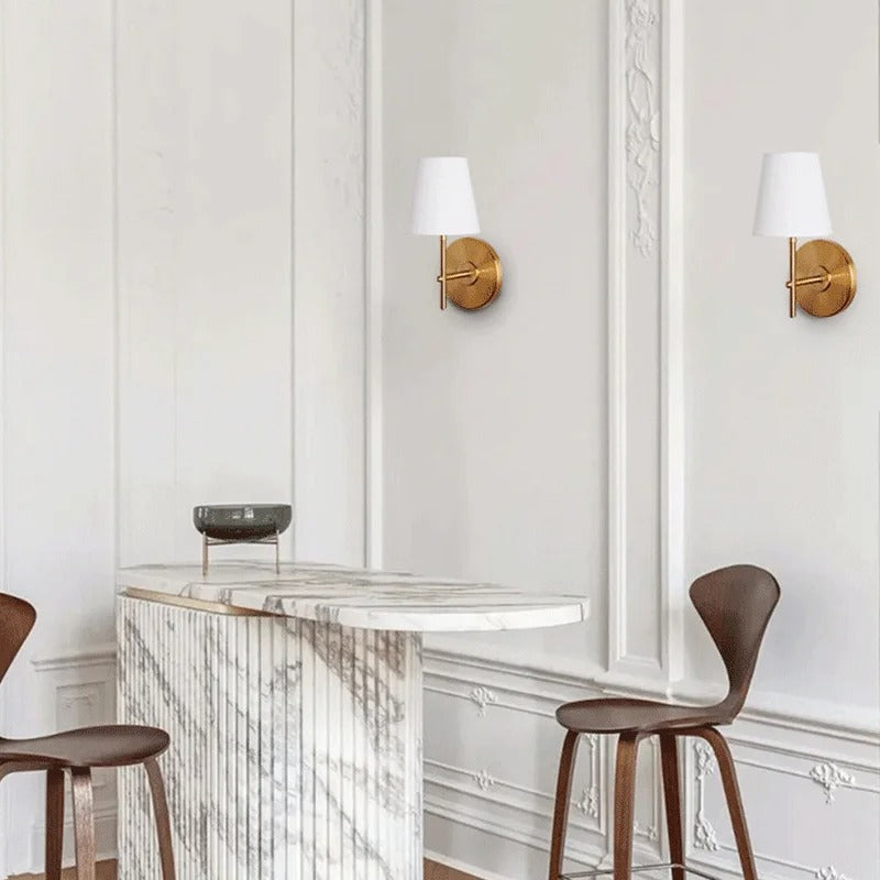 Amera - Modern/Vintage Fabric Shade Wall Light