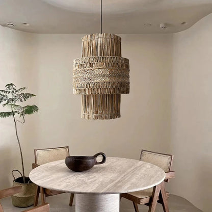 Bowman - Hand-Woven Wicker Pendant Ceiling Light