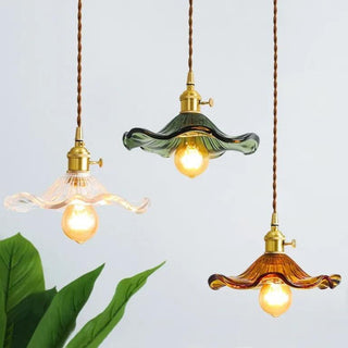 Ephraim - Glass Hanging Round Patterned Pendant Ceiling Light