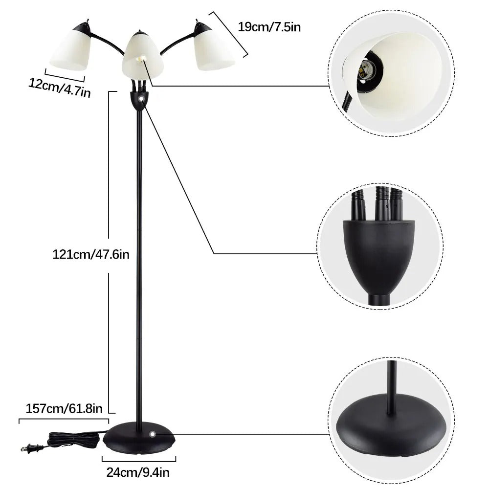 Gerardo - 3 Light Flexible Floor Lamp