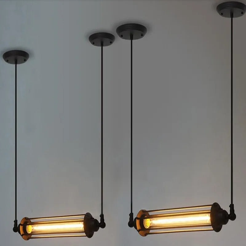 Edwin - Industrial Black Retro Hanging Light Bar