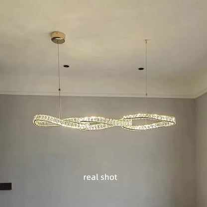 Molly - Modern Hanging Twisted Glass Ceiling Chandelier