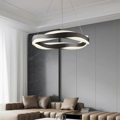 Odin - Gold Round Modern Wave Hanging Ceiling Light Chandelier