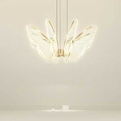 Warren - Gold LED Butterfly Wings Hanging Chandelier