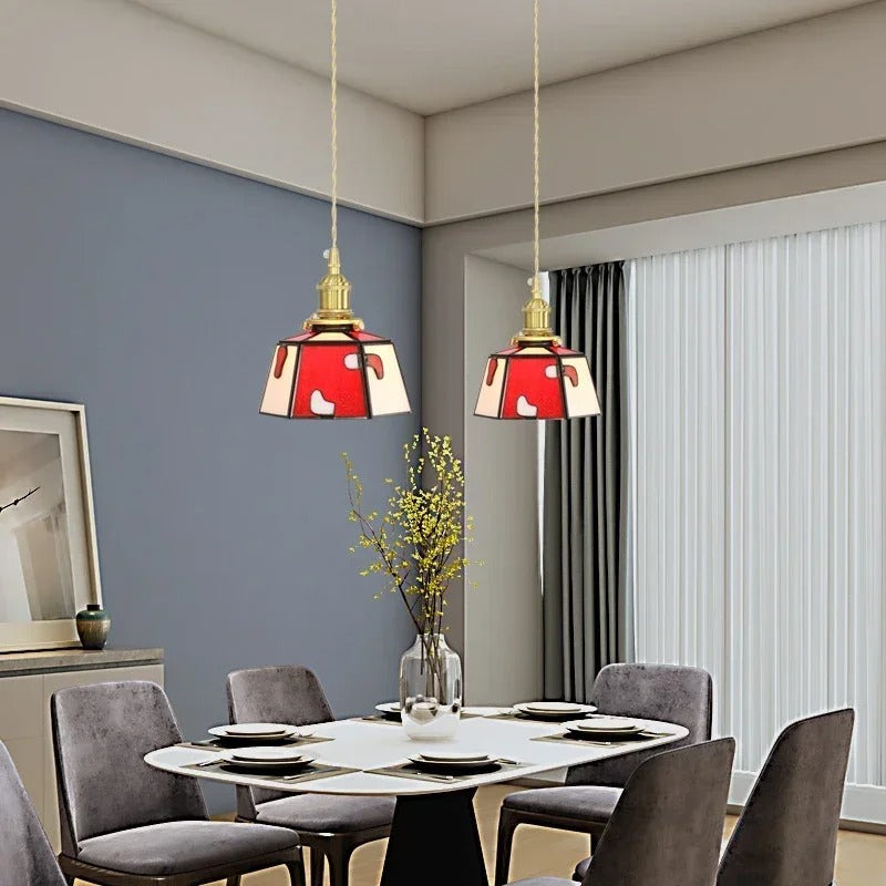 Sully - Coloured Glass Hanging Pendant Ceiling Light