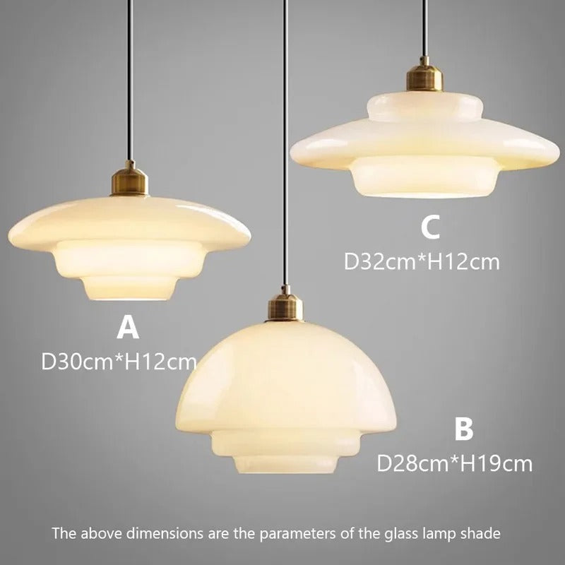 Elvia - Modern Circular Layered Dome Coloured Glass Pendant Ceiling Light