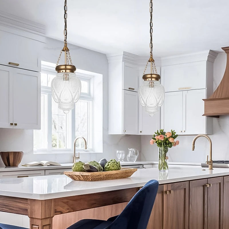 Jakari - Patterned Glass Shade Hanging Pendant Ceiling Light