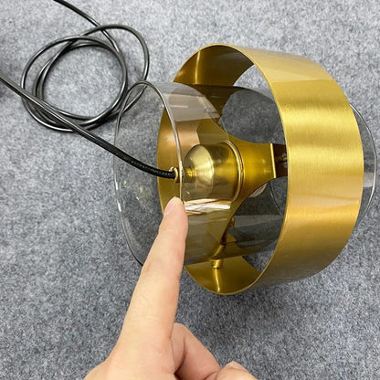 Bethzatha - Gold Modern Hanging Round Glass Pendant Ceiling Light