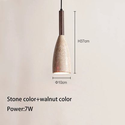 Arlene - Modern Hanging Round Cone Stone Pendant Ceiling Light