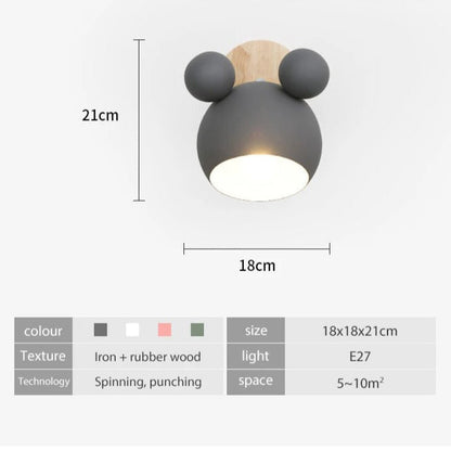 Aurora - Wooden Modern Nordic Round Wall Light
