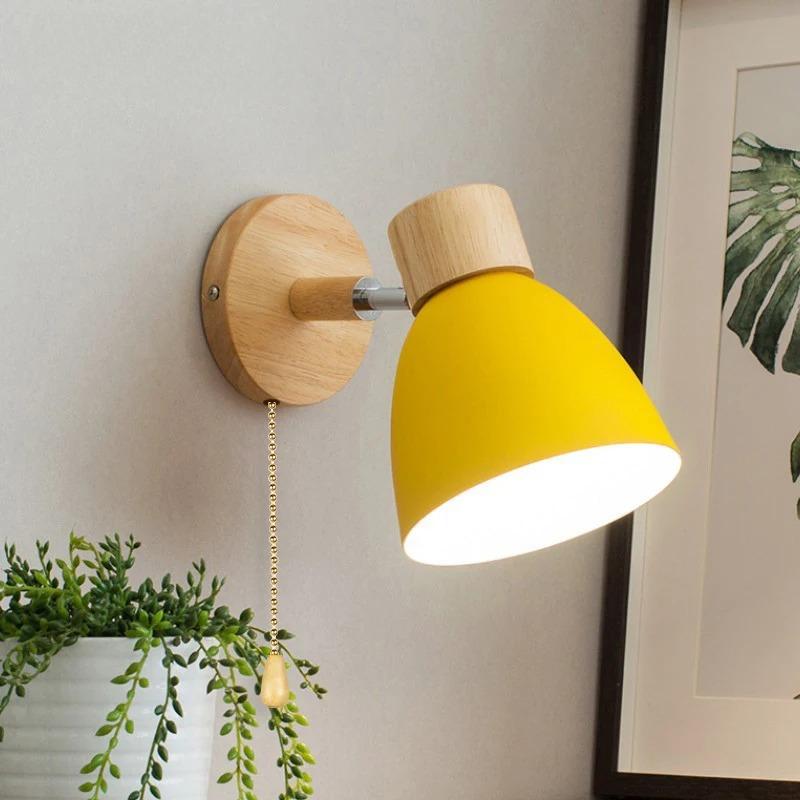 Yadiel - Wood Nordic Modern Hanging Switch Wall Light