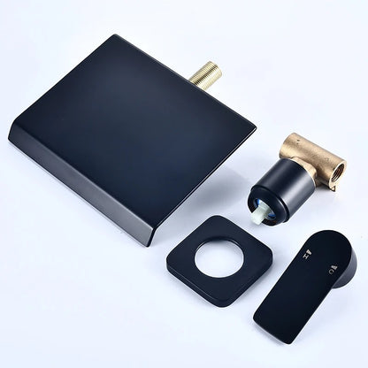 Jair - Modern Waterfall Wall Mounted Single Lever Basin Tap Set