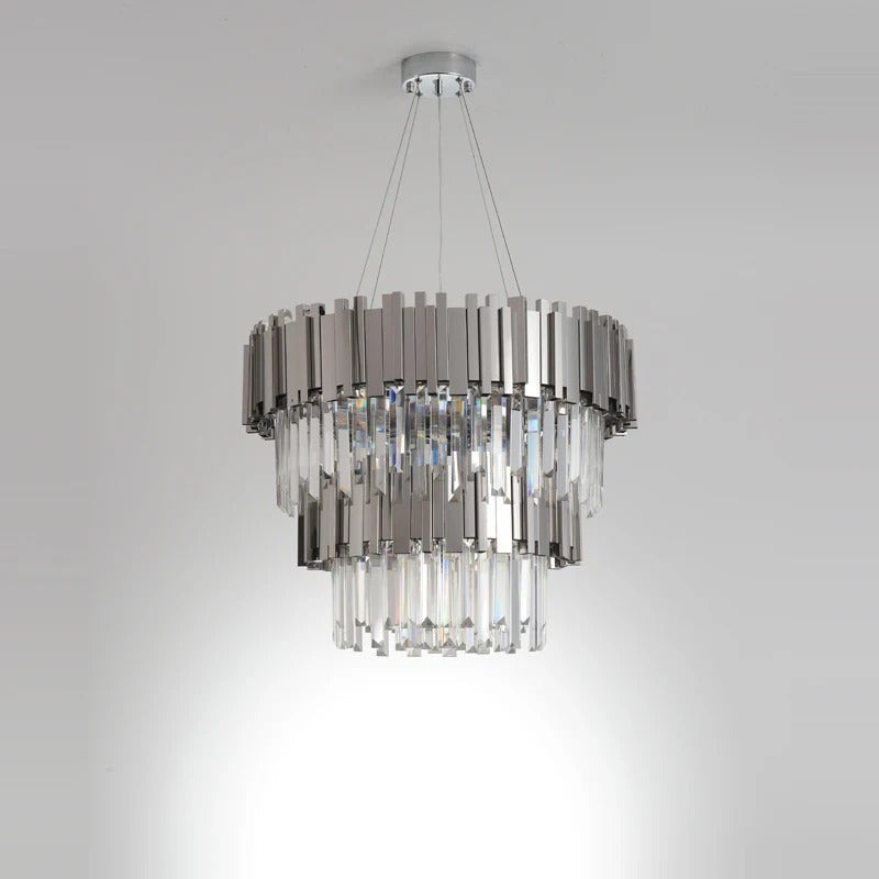 Odessa - Modern Round Gold Crystal Glass Ceiling Light Chandelier