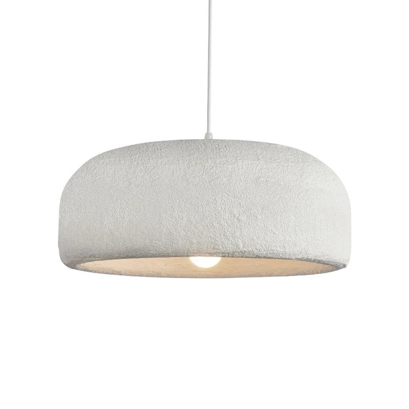 Rylan - Wabi-Sabi Hanging Round White Dish Ceiling Light