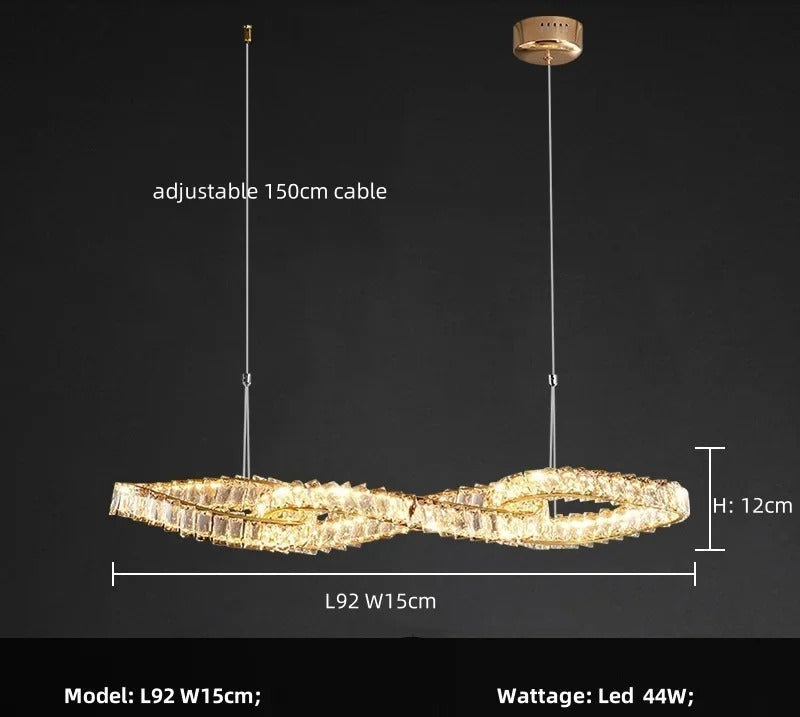 Molly - Modern Hanging Twisted Glass Ceiling Chandelier