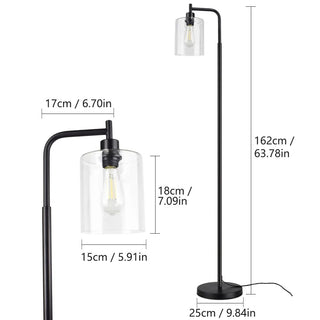 Ariel - Metal Pole Glass Shade Floor Light