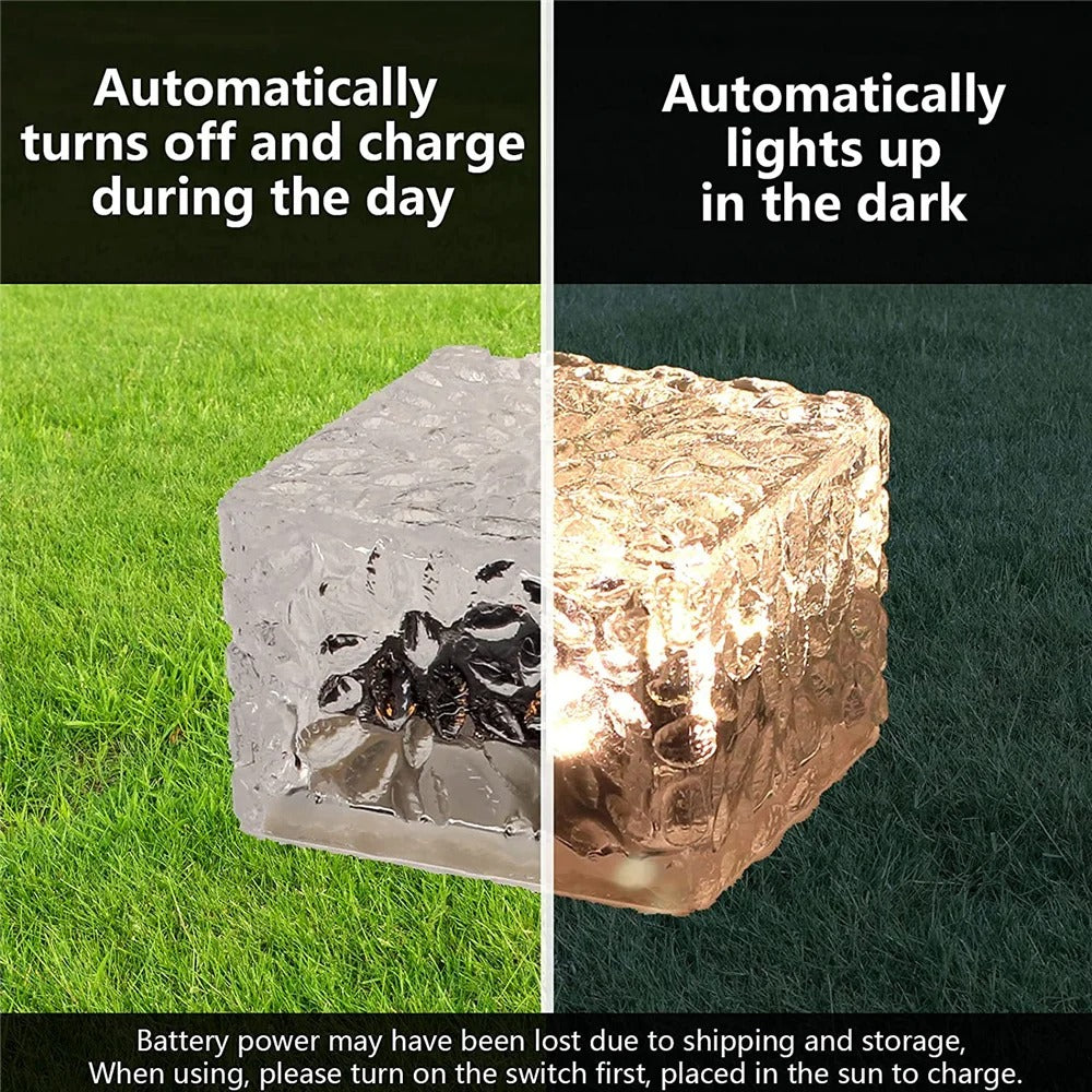 Jabari - Solar Brick Ice Cube Outdoor Light