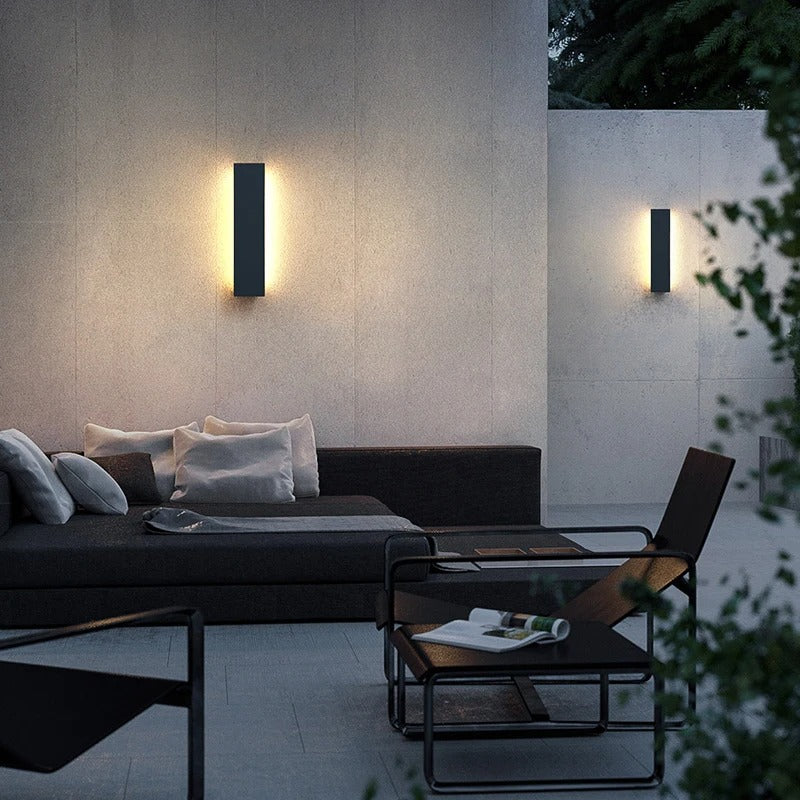 Thorin - Rectangle Modern Outdoor Black Villa Lamp