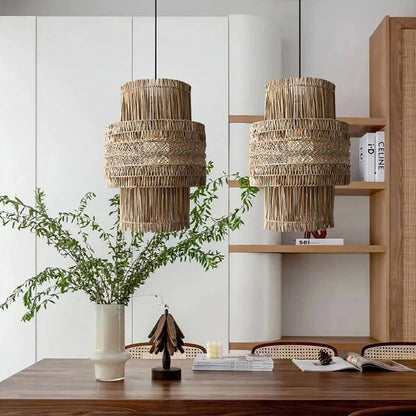 Bowman - Hand-Woven Wicker Pendant Ceiling Light
