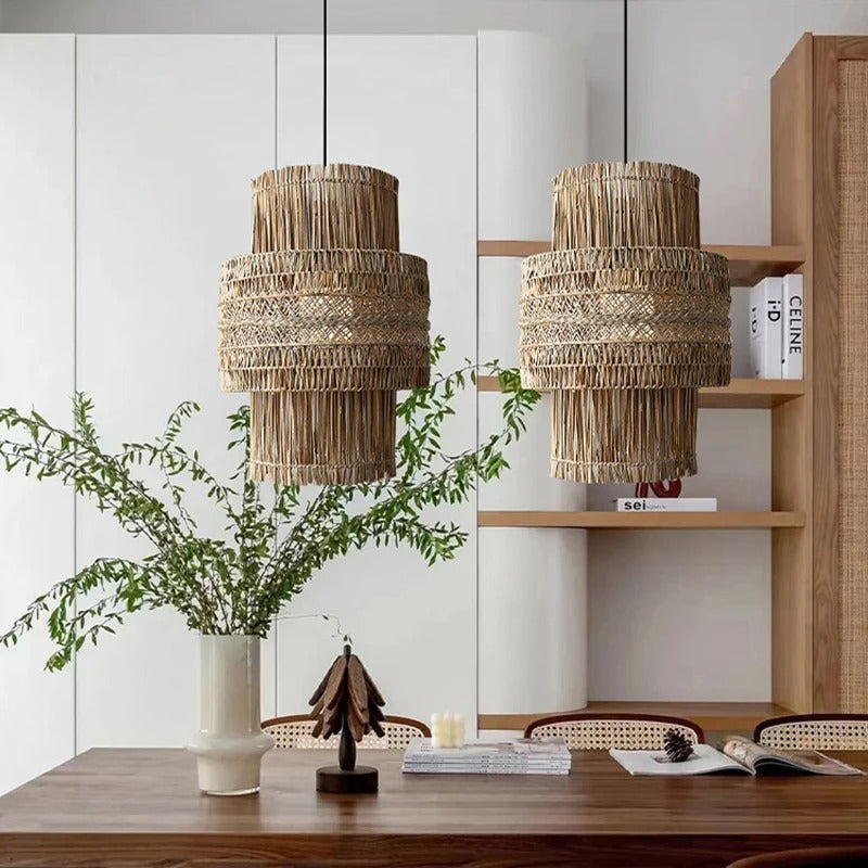 Bowman - Hand-Woven Wicker Pendant Ceiling Light