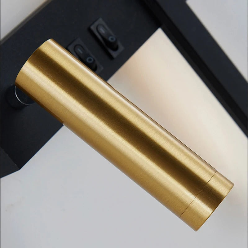 Goebel - Switch-Controlled Modern Black & Gold Dual Reading Wall Light