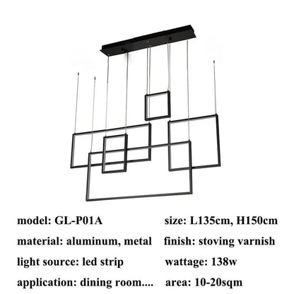 Dallas - Modern Nordic Rectangle Chandelier