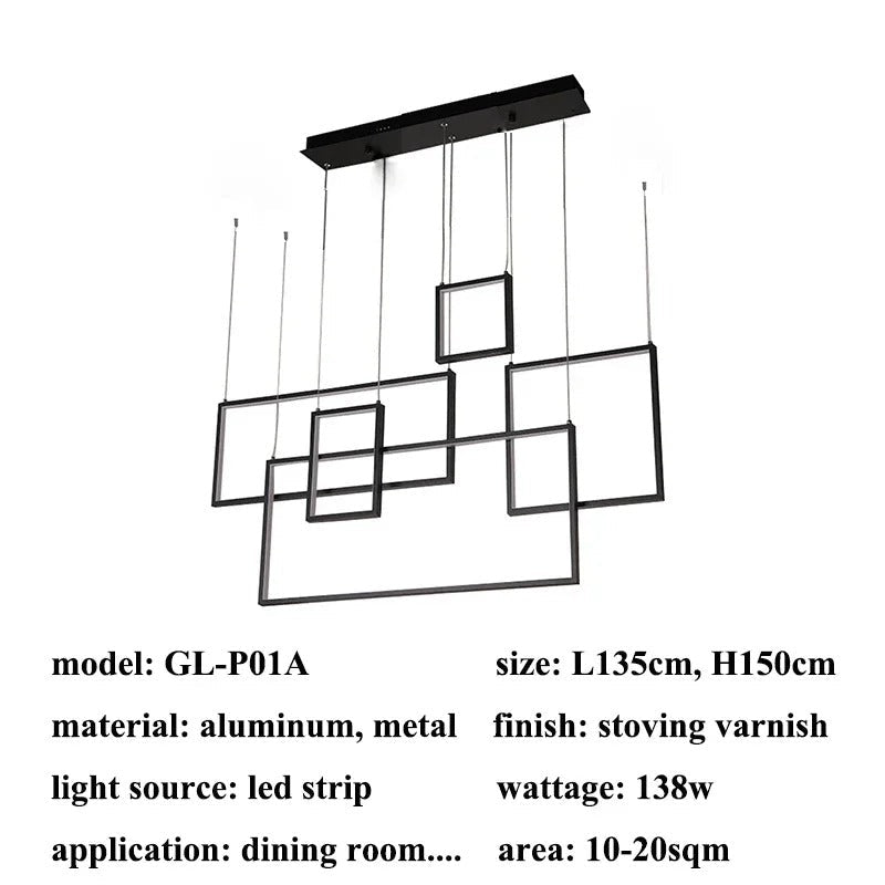 Dallas - Modern Nordic Rectangle Chandelier