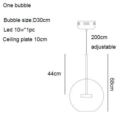 Dillon - Glass Bubble Hanging Pendant Light