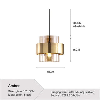 Bethzatha - Gold Modern Hanging Round Glass Pendant Ceiling Light