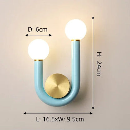 Safiya - Modern Double Head Gold Frame U-Shaped Wall Light