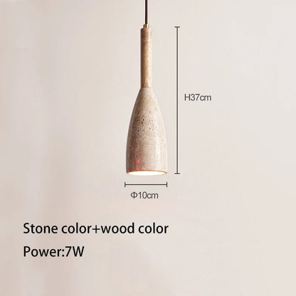 Arlene - Modern Hanging Round Cone Stone Pendant Ceiling Light