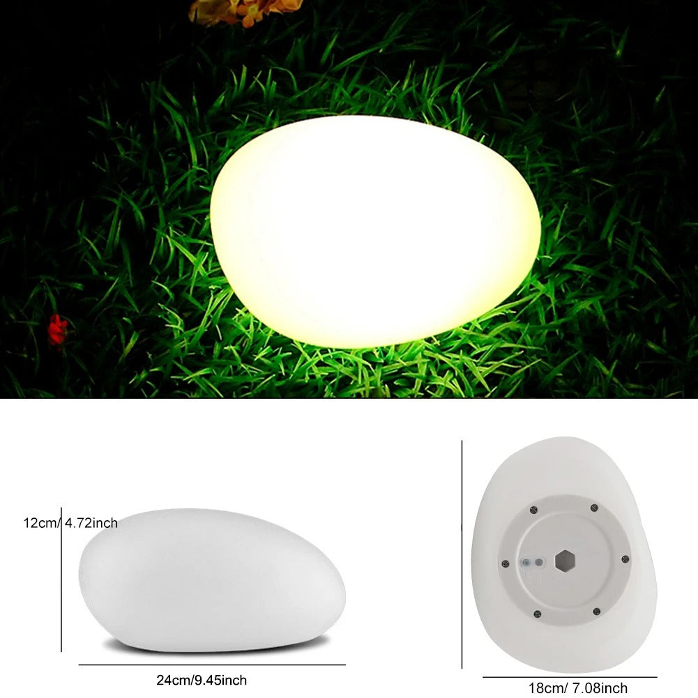 Yago - Solar Glowing Outdoor Cobble Stone Light