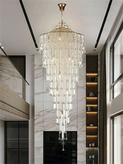 Delatorre - Crystal Beaded Hanging Round Ceiling Chandelier