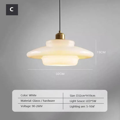 Elvia - Modern Circular Layered Dome Coloured Glass Pendant Ceiling Light