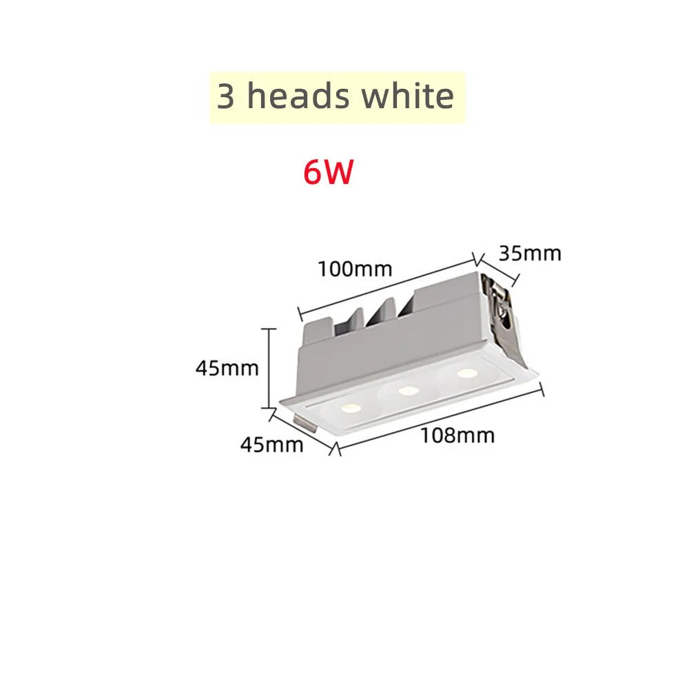 Eboni - Rectangular Industrial Recessed LED Downlight Ceiling Light