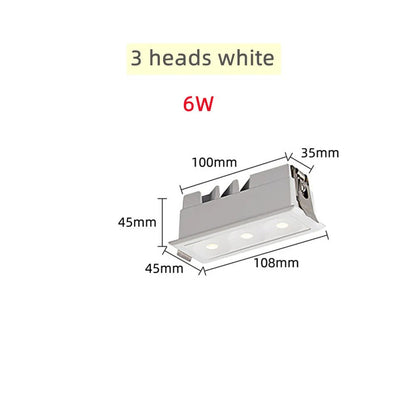 Eboni - Rectangular Industrial Recessed LED Downlight Ceiling Light