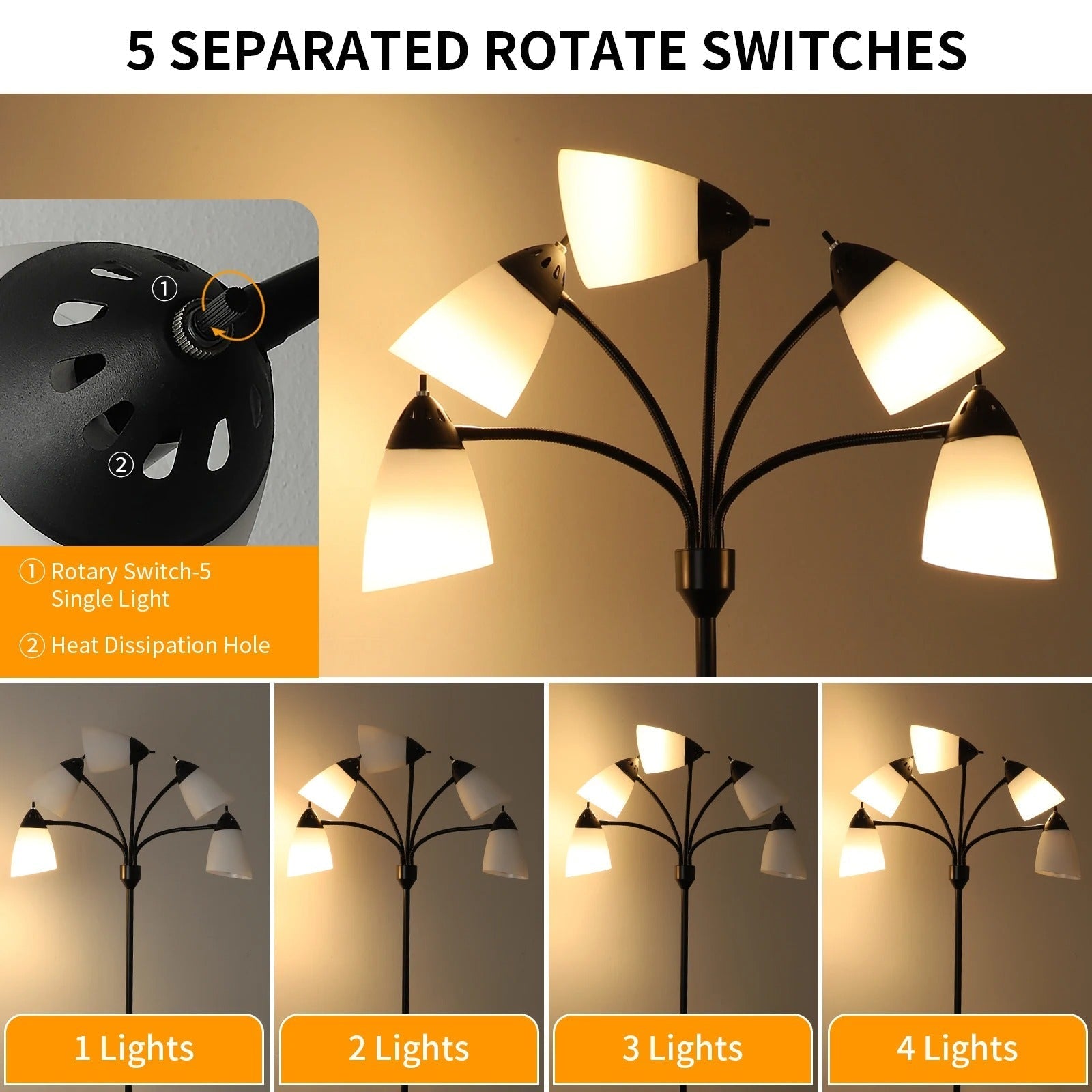 Gerardo - 3 Light Flexible Floor Lamp