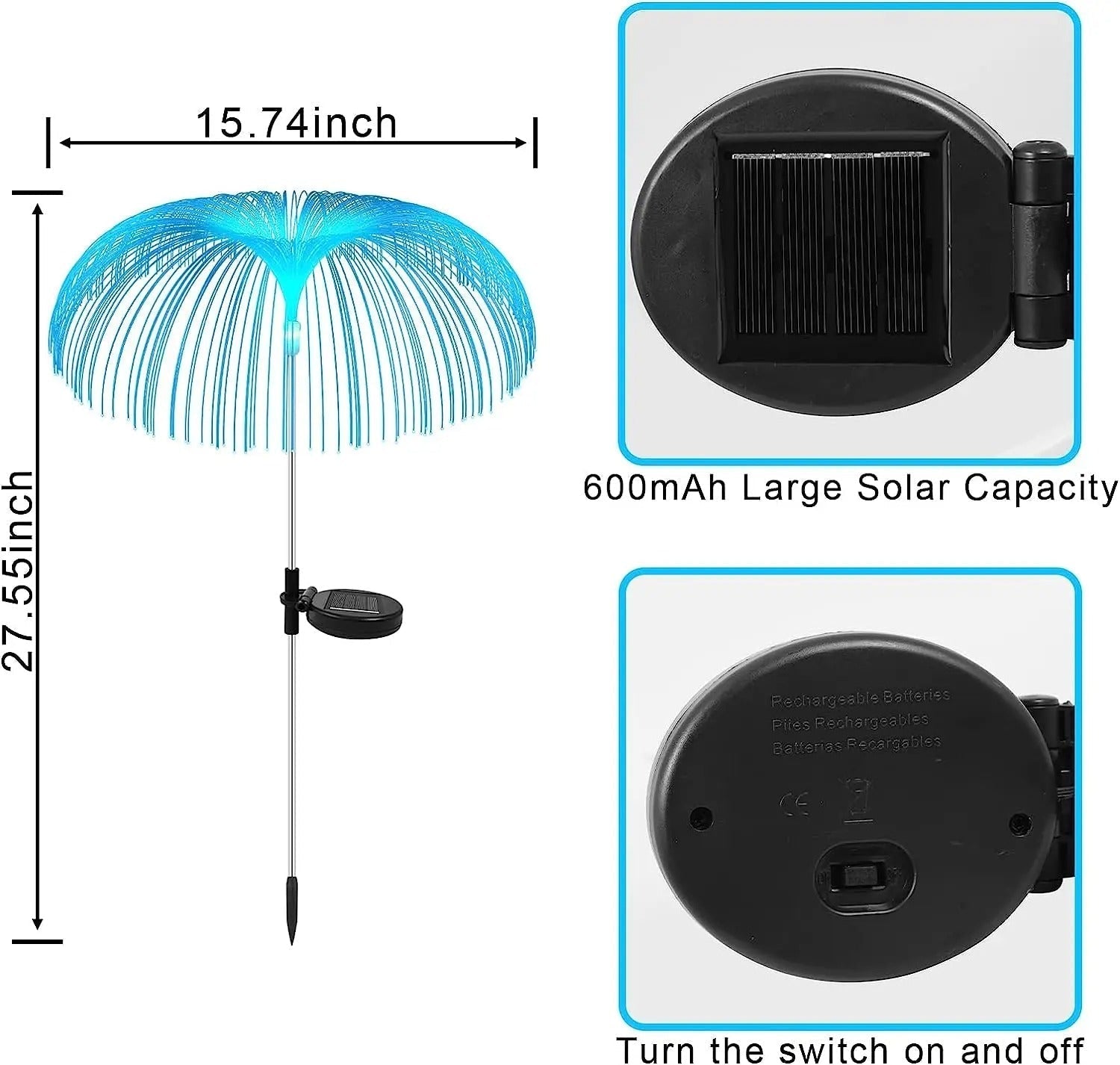 Frey - Solar Fiber Optic Jellyfish Garden Lights