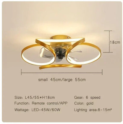 Nura - Modern 5 Blade Ceiling Fan Light