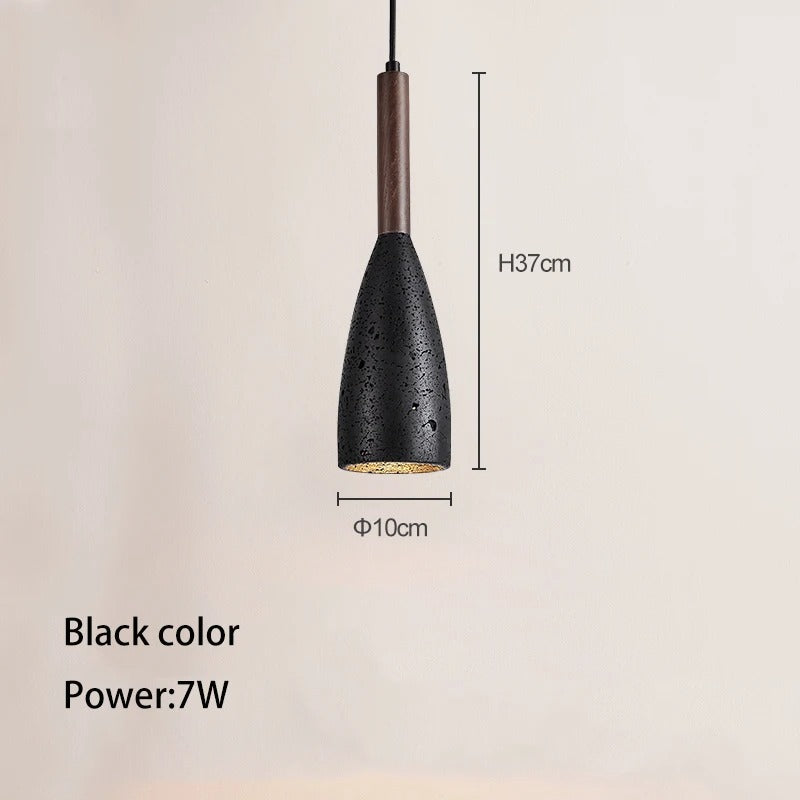 Arlene - Modern Hanging Round Cone Stone Pendant Ceiling Light