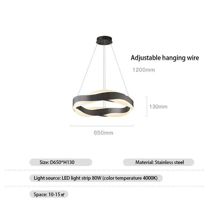 Odin - Gold Round Modern Wave Hanging Ceiling Light Chandelier