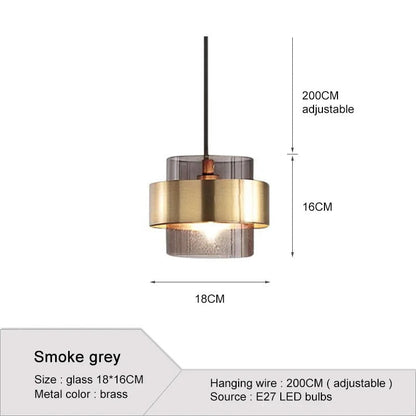 Bethzatha - Gold Modern Hanging Round Glass Pendant Ceiling Light