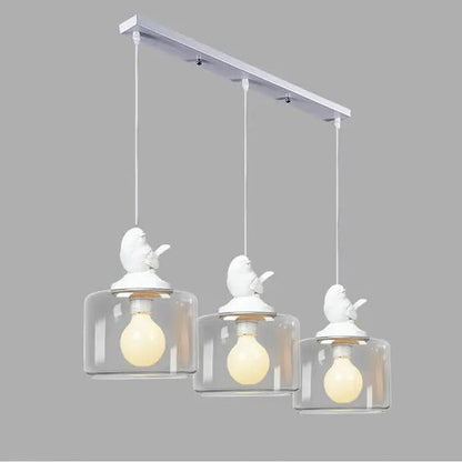 Navy - Nordic Glass Bird Hanging Light
