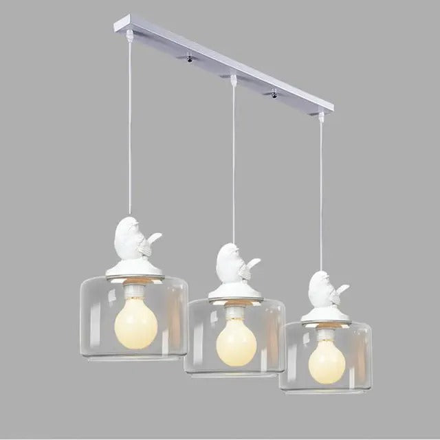 Navy - Nordic Glass Bird Hanging Light