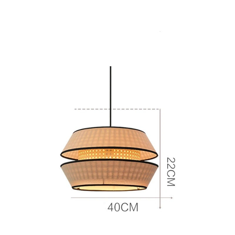Heredia - Handmade Fabric Wicker Round Pendant Ceiling Light
